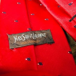 Yves Saint Laurent YSL Neckwear Red Mens Tie